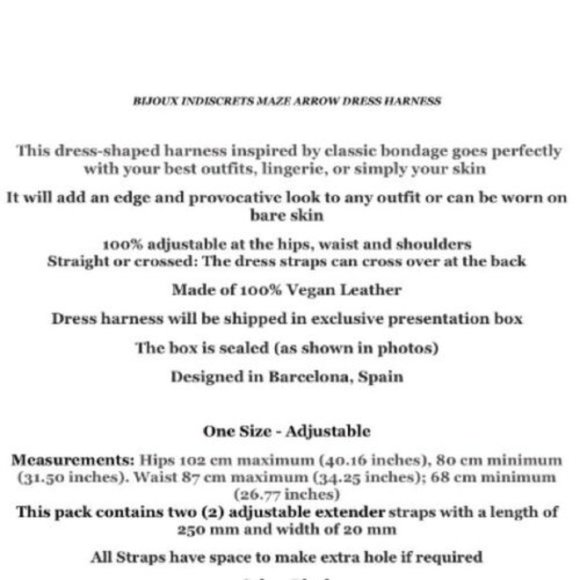 BIJOUX INDISCRETS New Dress HARNESS NIB Lingery Belts Body Decoration Sexy Bijou - Picture 10 of 10